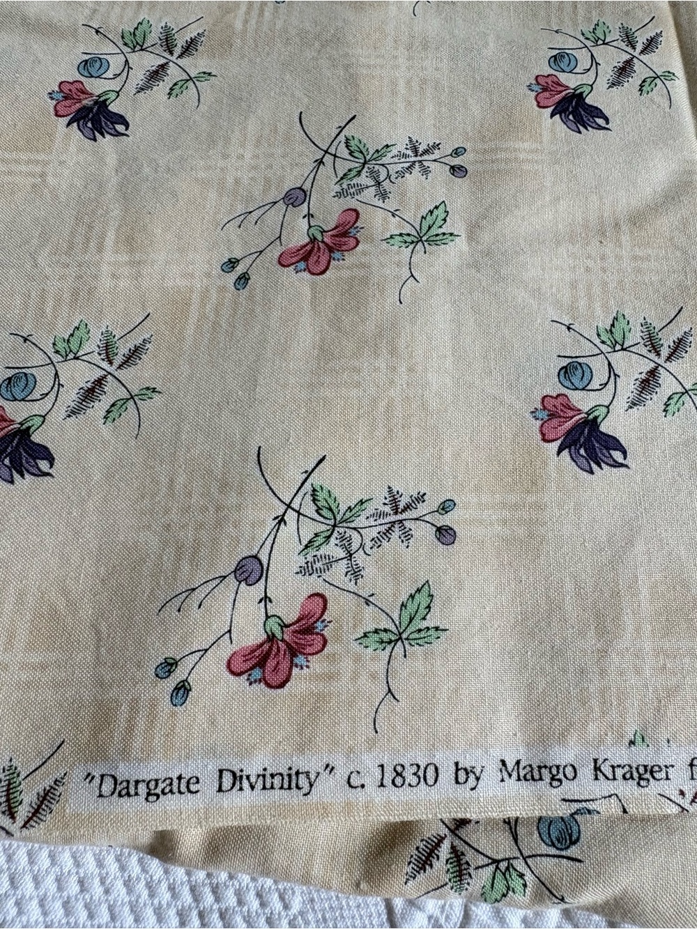 2 yards Dargate Divinity fabric 1830 reproduction cotton quilting x 42”